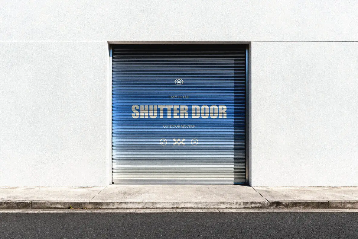 Metallic Shutter Door Mockup
