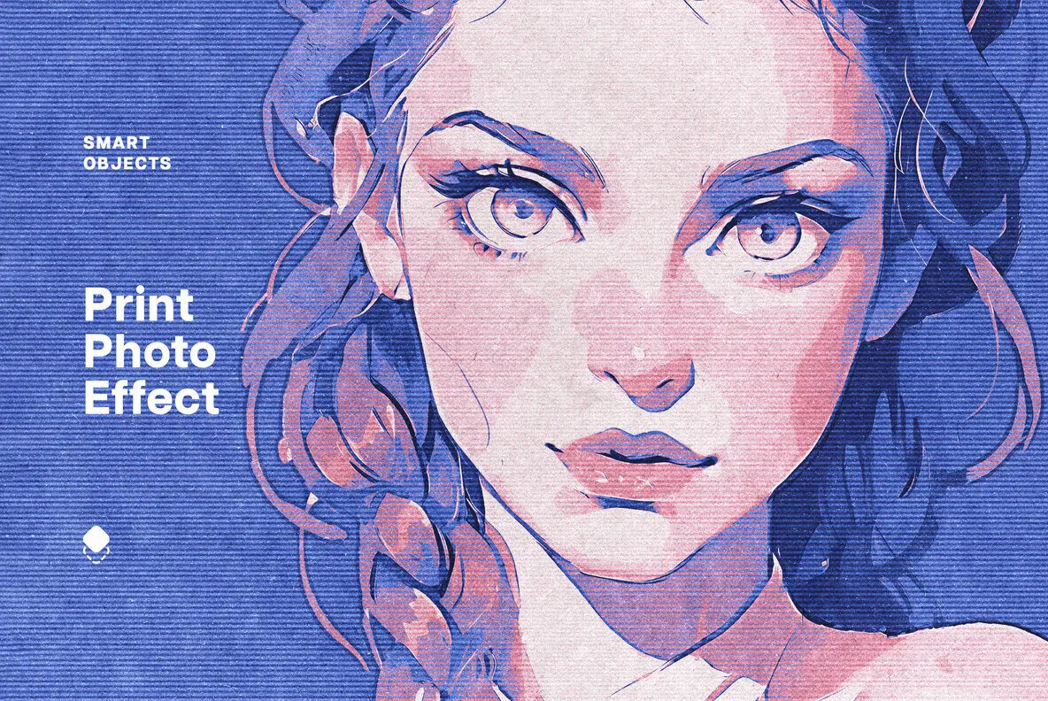 Printed Halftone Photo Effect