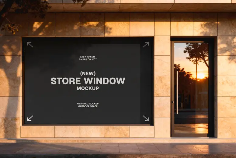 Storefront Window Poster Storefront Window Poster Mockup Mockups - YouWorkForThem