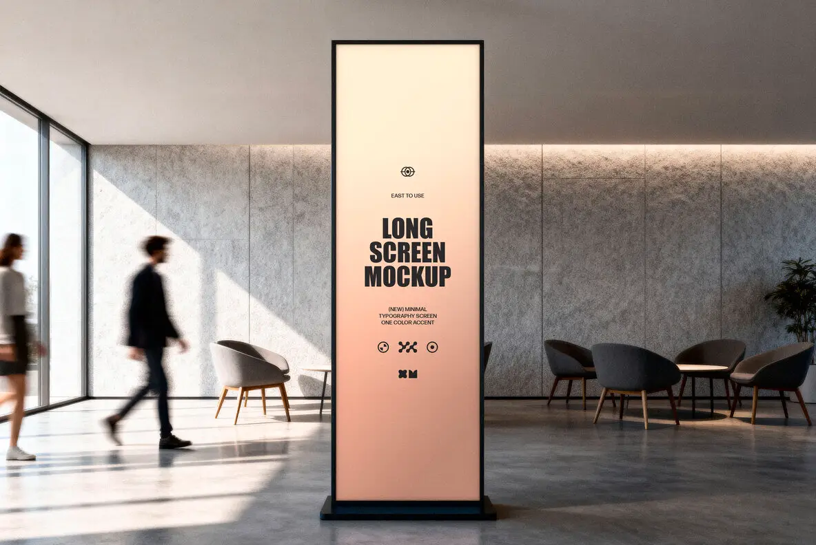 Long Screen One Color Long Screen Mockup Mockups - YouWorkForThem