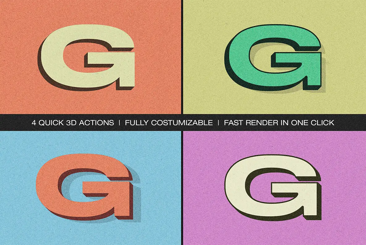 Quick 3D Effect – Photoshop Action - YouWorkForThem