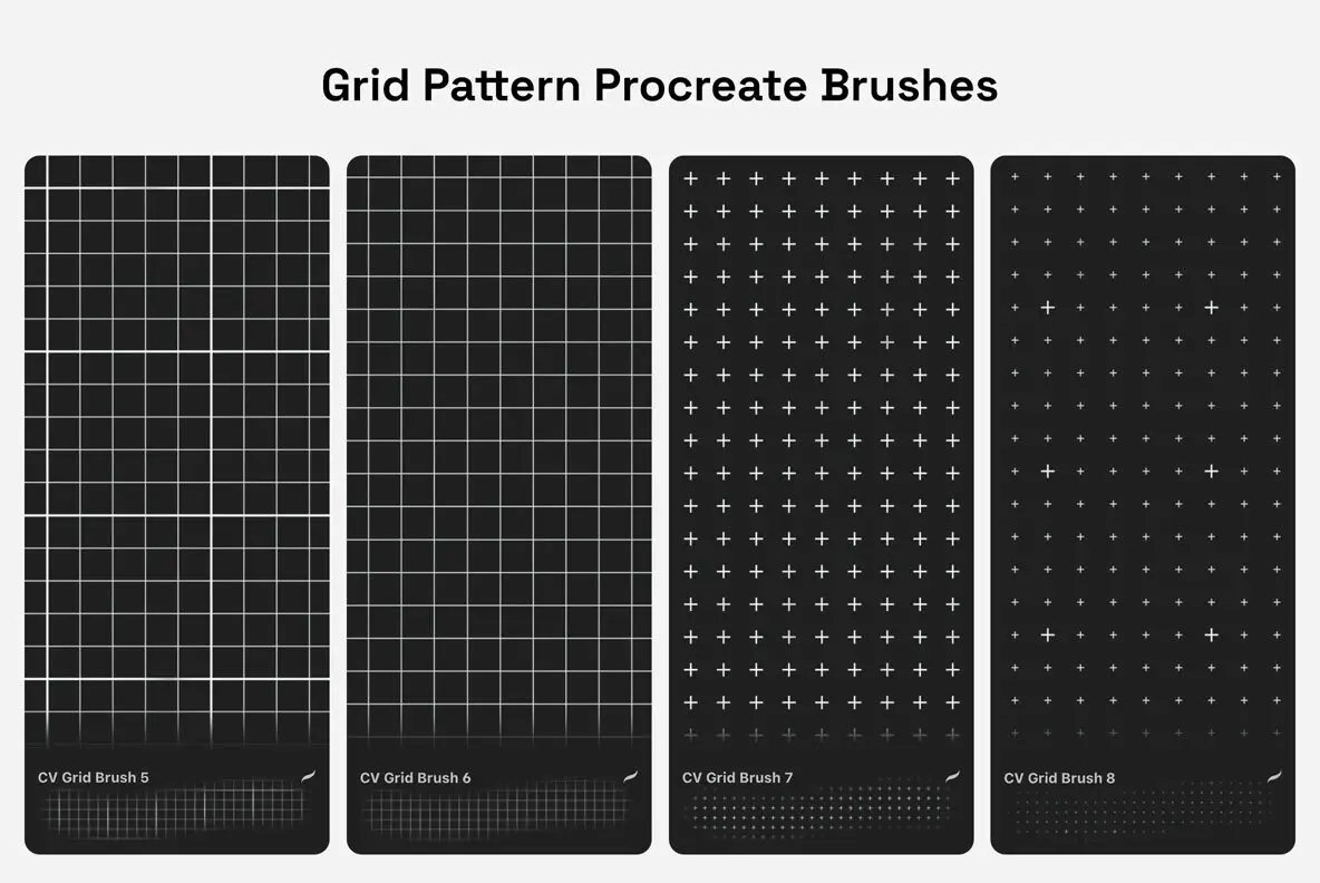 Grid Pattern Procreate Brushes - YouWorkForThem