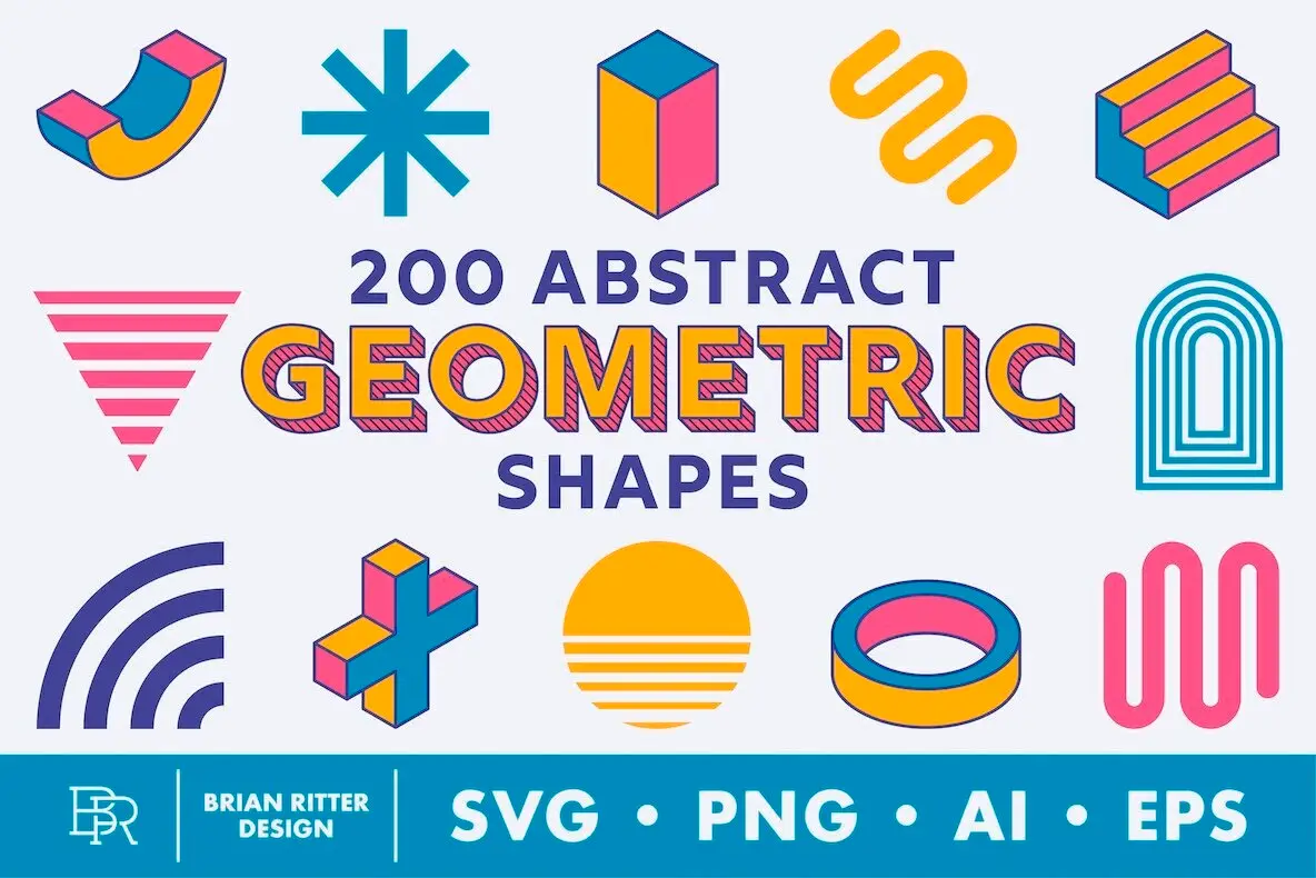 Abstract Math Shapes 200 Geometric Abstract Shapes Abstract - YouWorkForThem