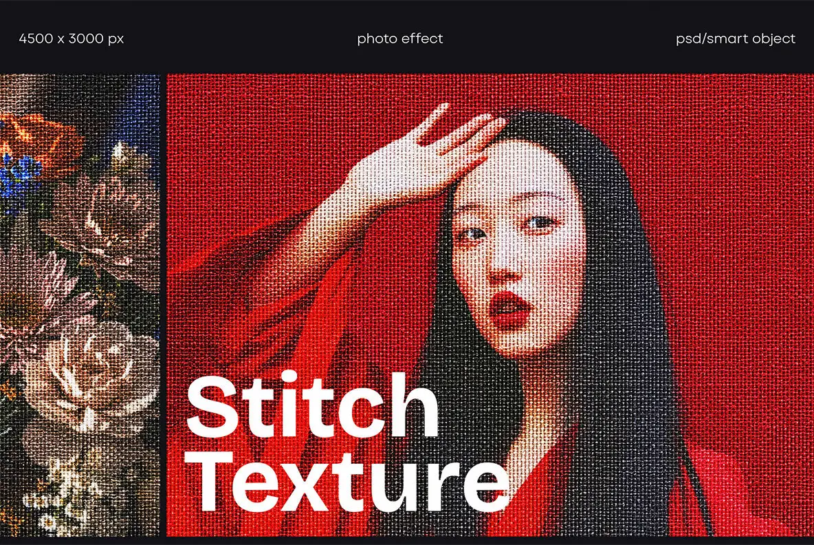 Stich Bitmap Texture Stitch Texture Photo Effect - YouWorkForThem