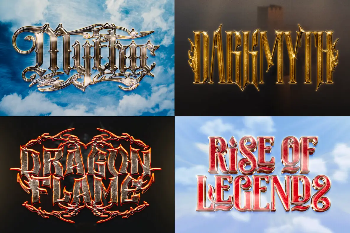 Ornamental Gothic Chrome Text Effect - YouWorkForThem