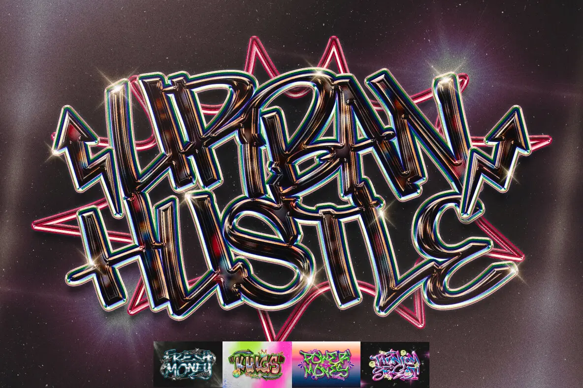 Chrome Graffiti Street Text Effect - YouWorkForThem