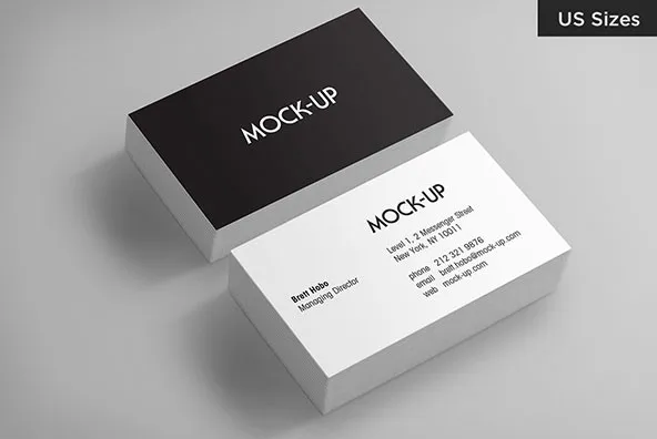 Business Card Mockups - US Sizes
