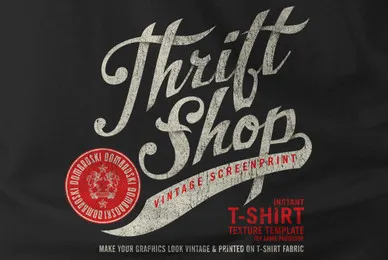 Thrift Shop Vintage T Shirt Texture Template