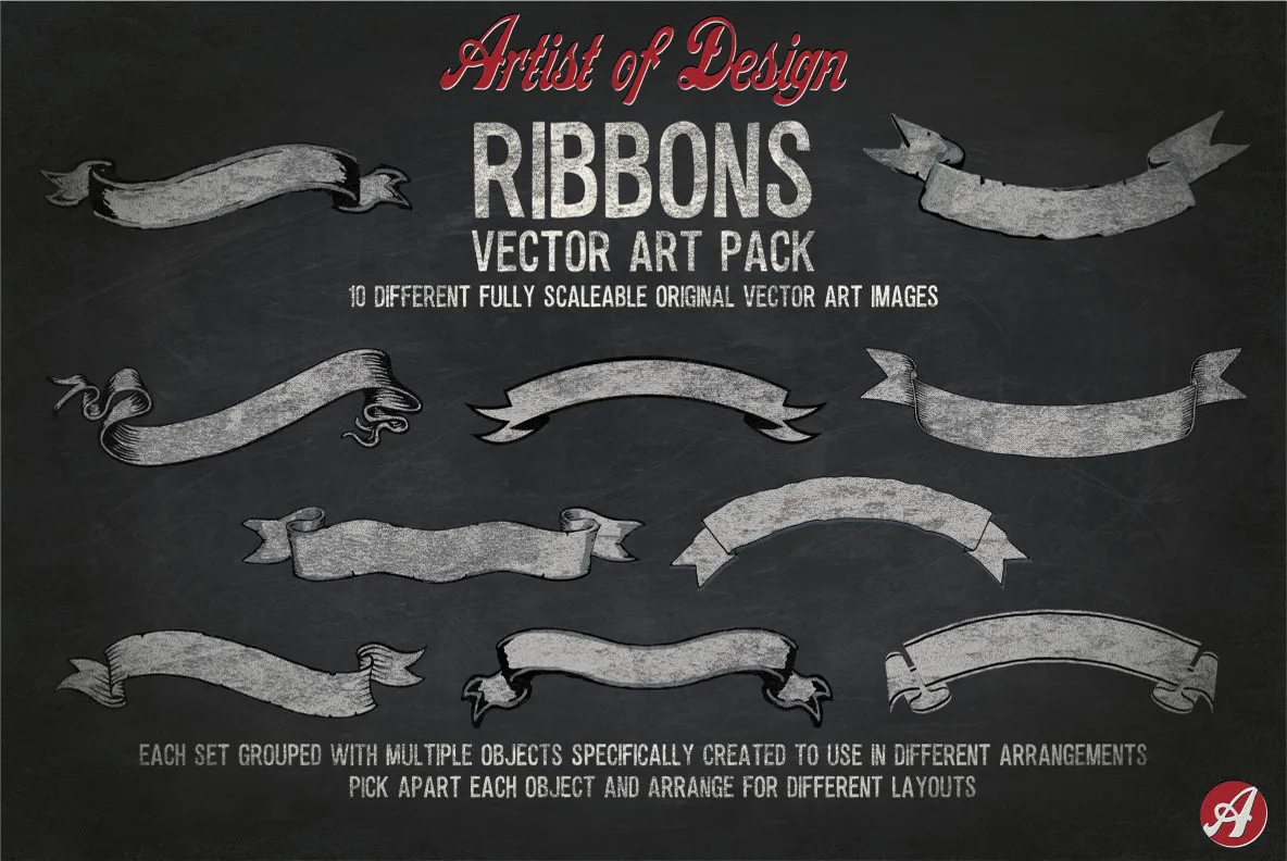 Vector Ribbon Pack Graphics - YouWorkForThem