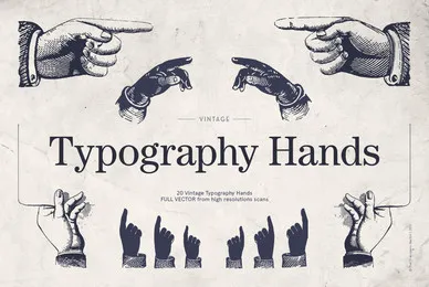 Vintage Typography Hands