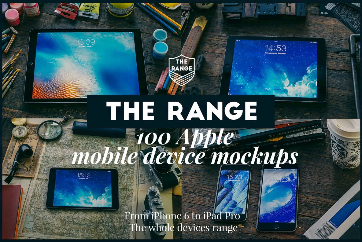 The Range - 100 Apple iDevice Mockups