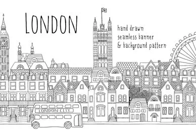 London Seamless Banner  Pattern