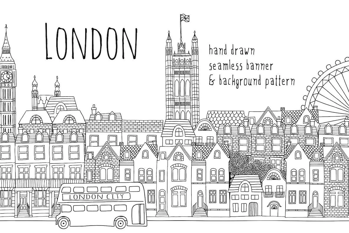 London Seamless Banner & Pattern