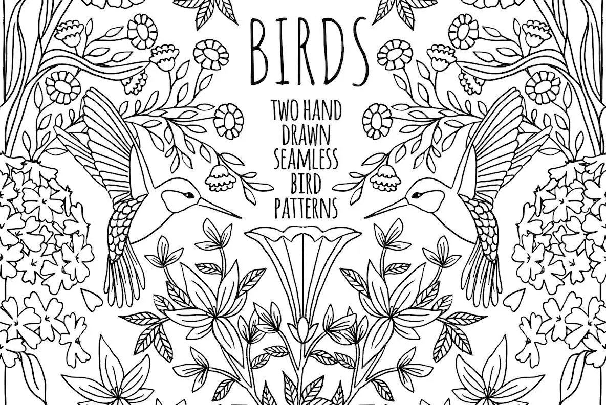 Birds - 2 Seamless Patterns