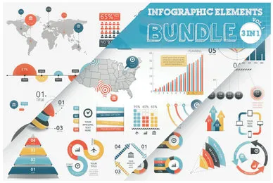 Infographic Elements Bundle 3 in 1 vol 1