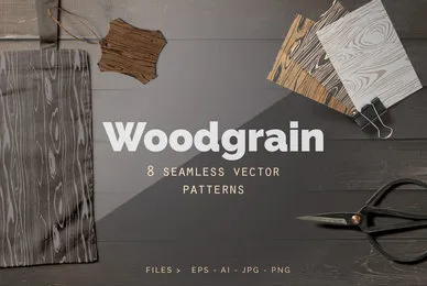 Seamless Wood Grain Vector Patterns
