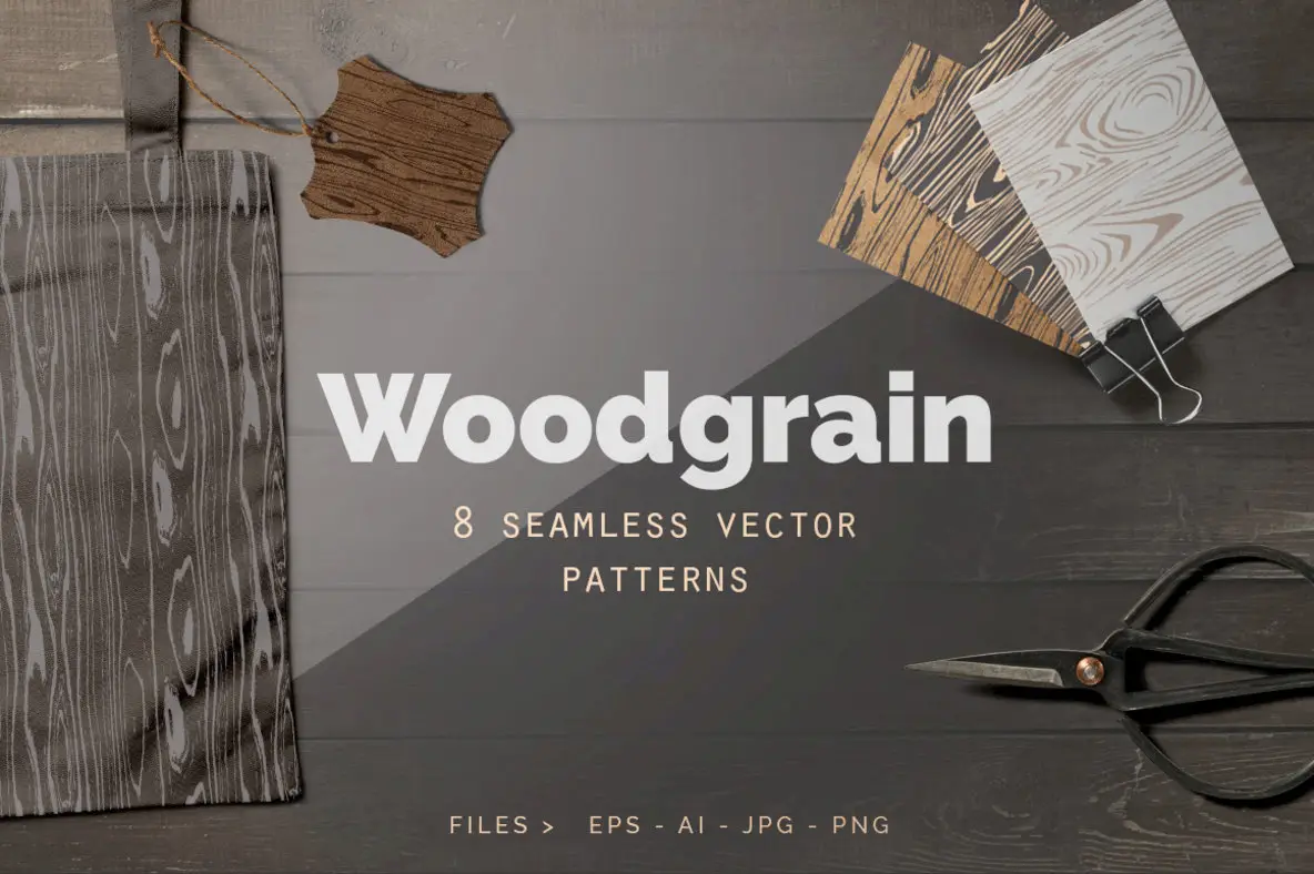 Seamless Wood Grain Vector Patterns