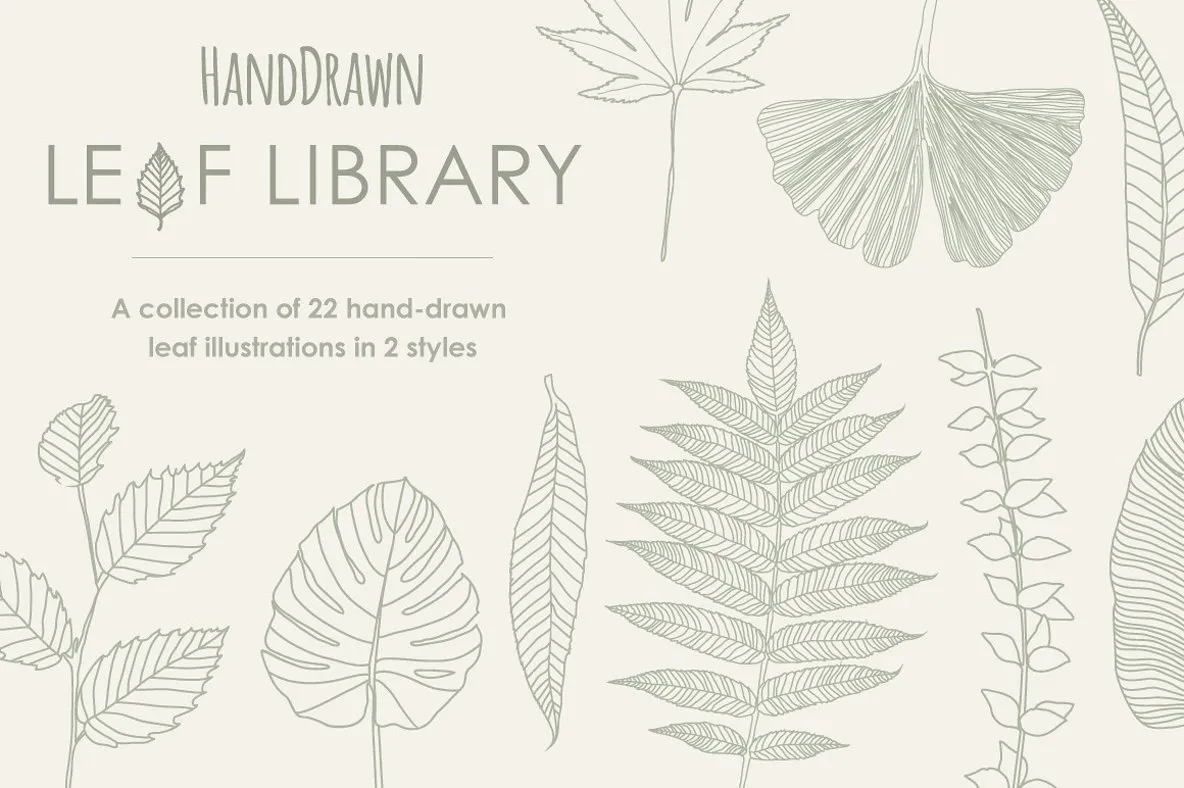 HandDrawn Leaf Library