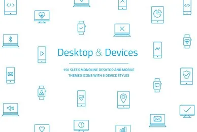 Desktop  Devices Vector Icon Set