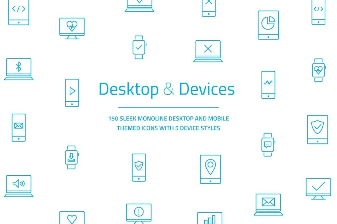 Desktop & Devices Vector Icon Set