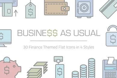 Business As Usual Financial Icon Set