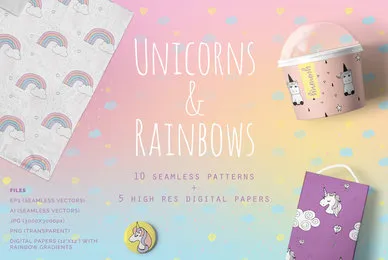 Unicorns  Rainbows Patterns
