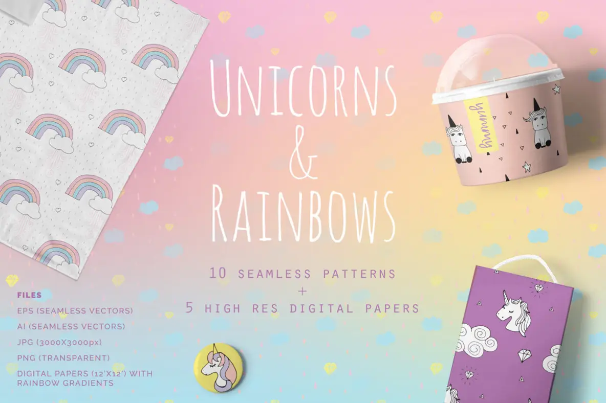 Unicorns & Rainbows Patterns