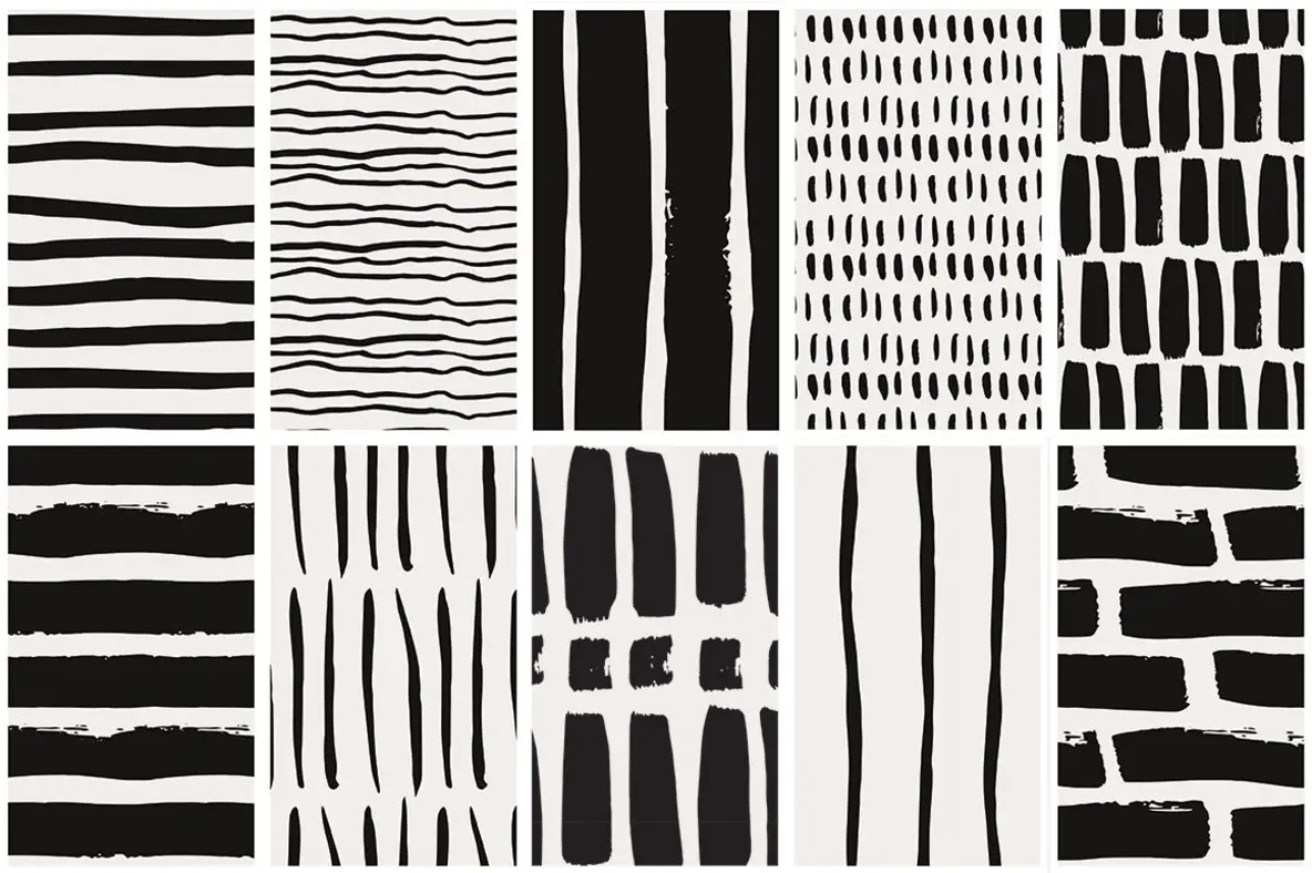 Handdrawn Lines Patterns Graphics - YouWorkForThem