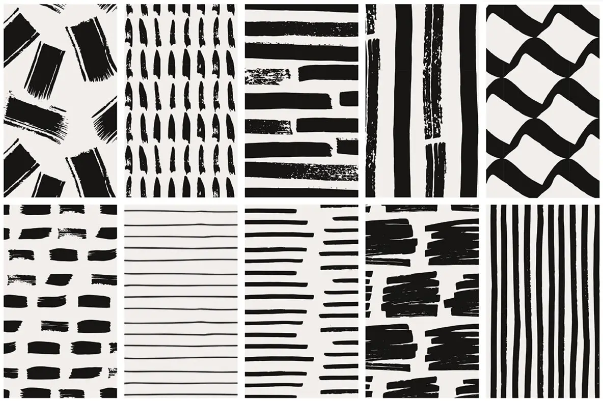 Handdrawn Lines Patterns Graphics - YouWorkForThem