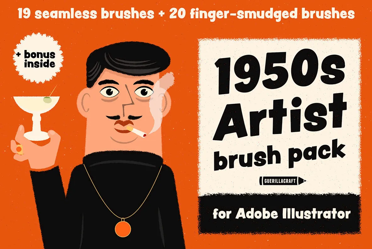 1950s Artist Brush Pack
