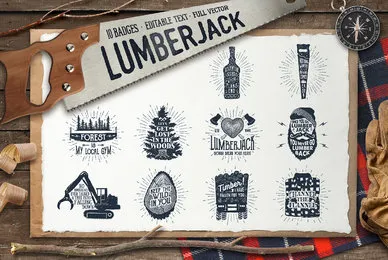 Lumberjack Vintage Badges 2