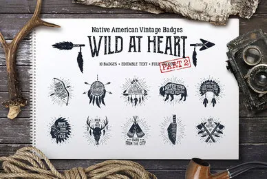 Wild At Heart Vintage Badges   v2