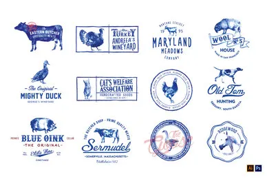 12 Handpainted Logos
