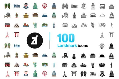 100 Landmark Icons