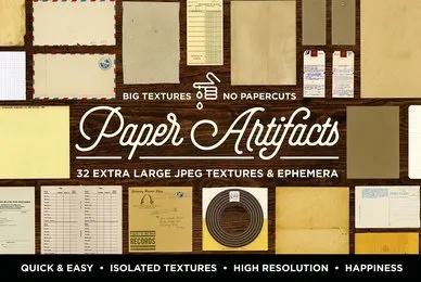 Paper Artifacts   Texture  Ephemera Bundle
