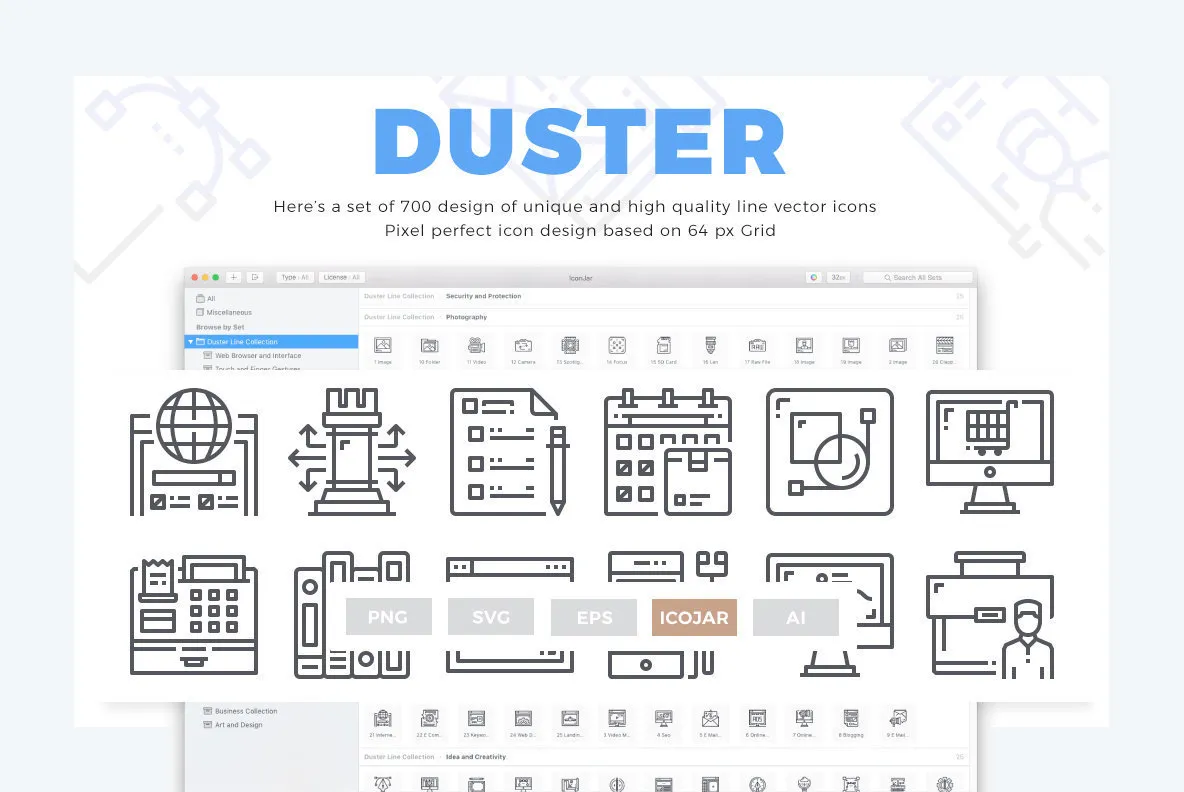 700 Duster Line Icon Collection