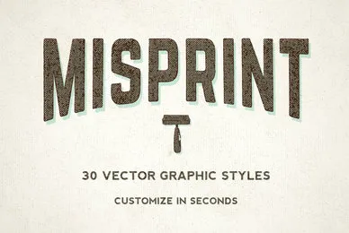 Misprint Graphic Styles for Illustrator