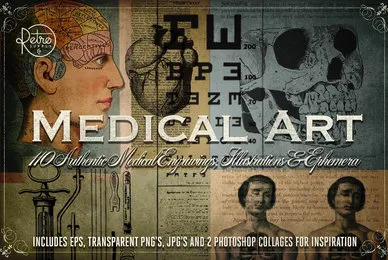 Medical Art   Retro Clip Art   Ephemera Pack