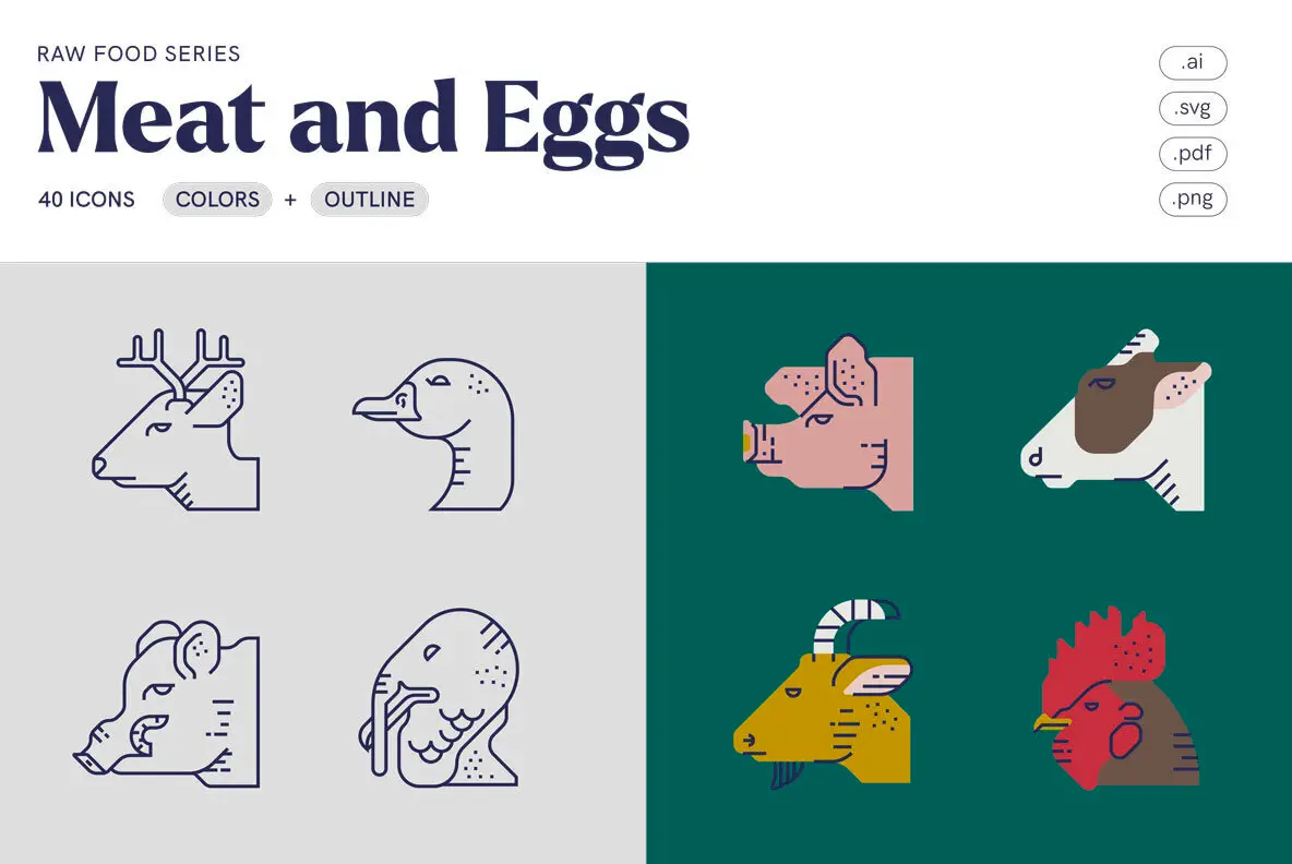 Meat and Eggs / Food Icons