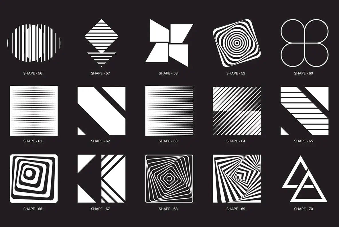 100 Geometric Shapes Part 2 Graphics - YouWorkForThem