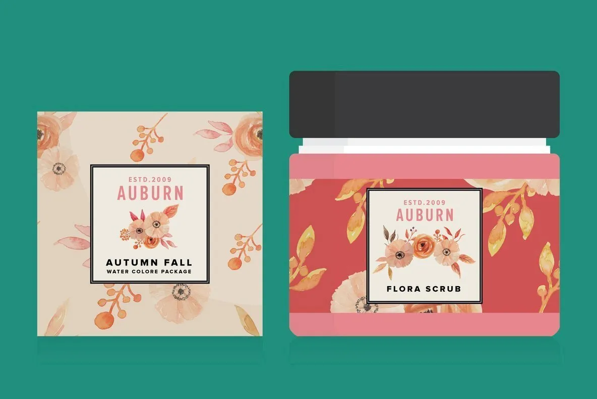 Auburn Autumn Fall Watercolor Package