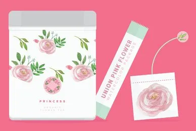 Union Pink Flower Watercolor Package