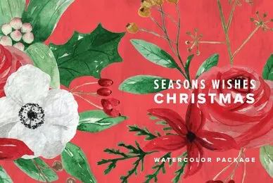Seasons Wishes Christmas Watercolor Package