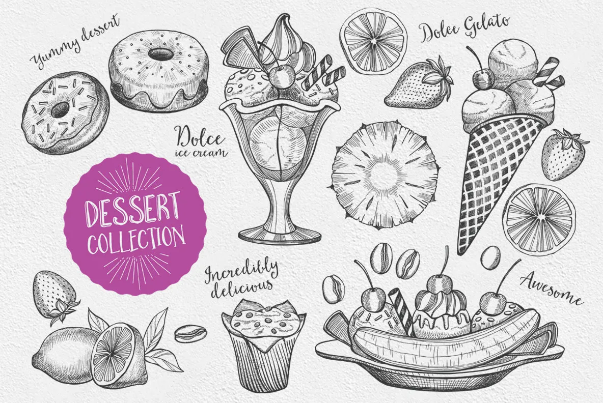Dessert Food Illustrations