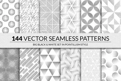 144 Seamless Pointillism Patterns