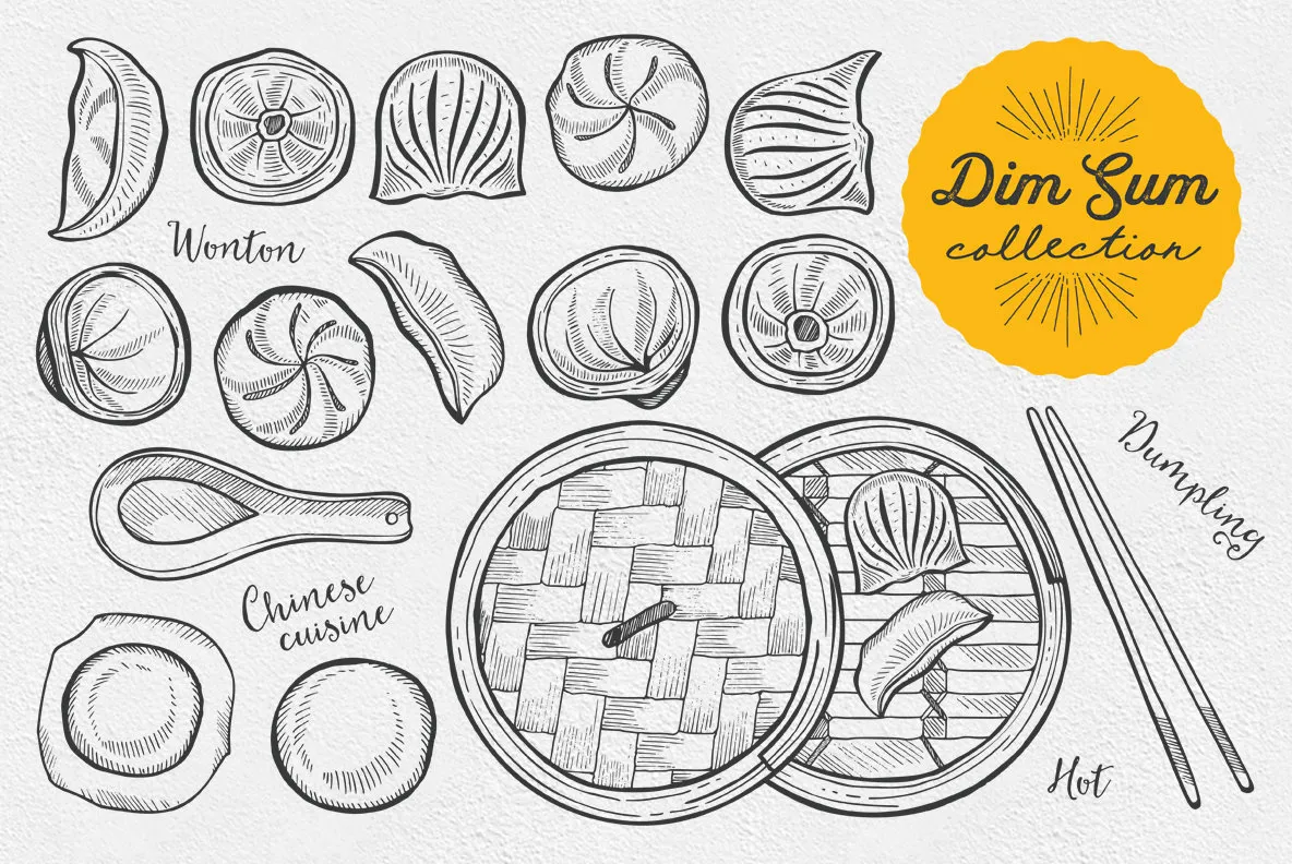Dumpling Food Illustrations