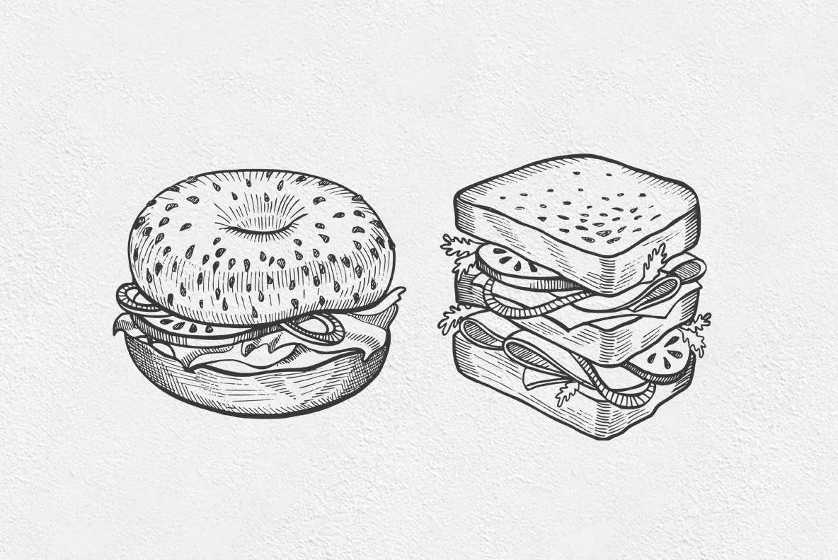 Bagel Food Illustrations Graphics - YouWorkForThem
