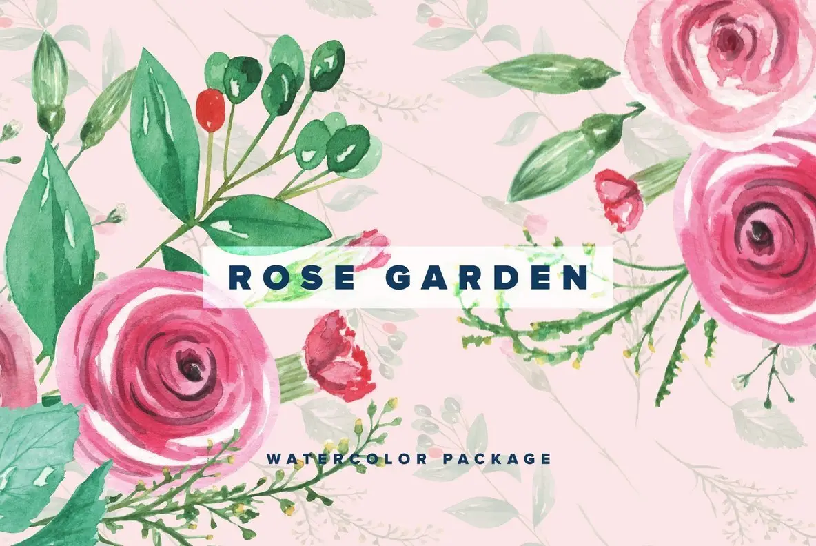 Rose Garden Watercolor Package