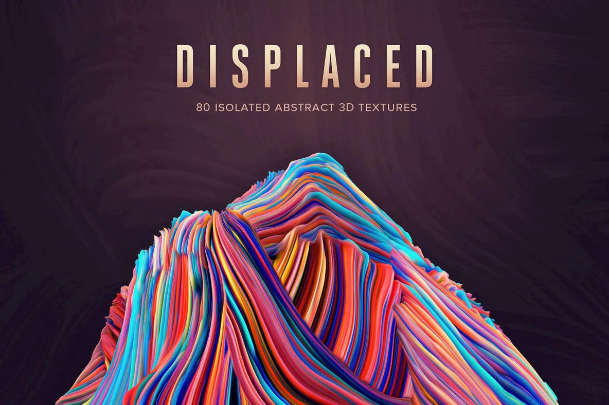 Displaced: 80 Isolated Abstract 3D Textures