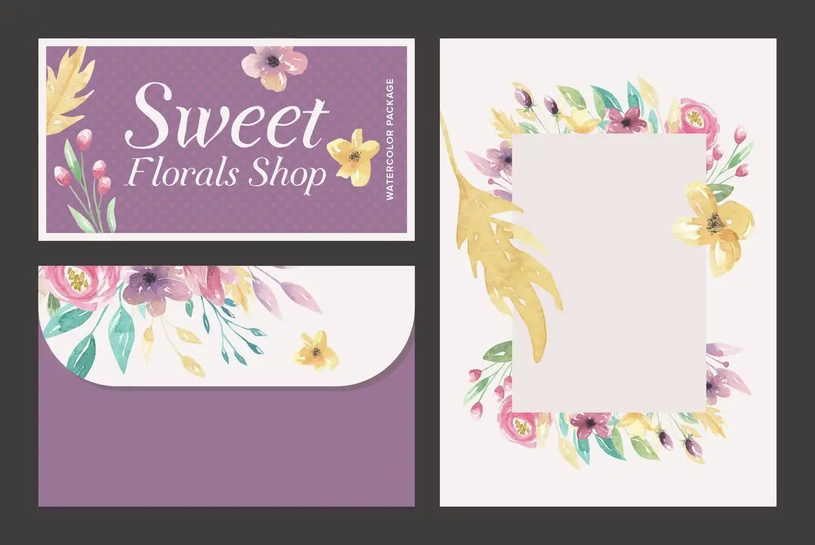 Sweet Florals Shop Watercolor Package